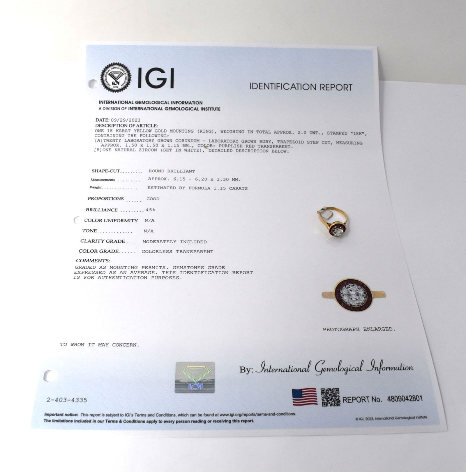 Vintage 18K yellow gold, zircon and ruby ring (1 of 6)