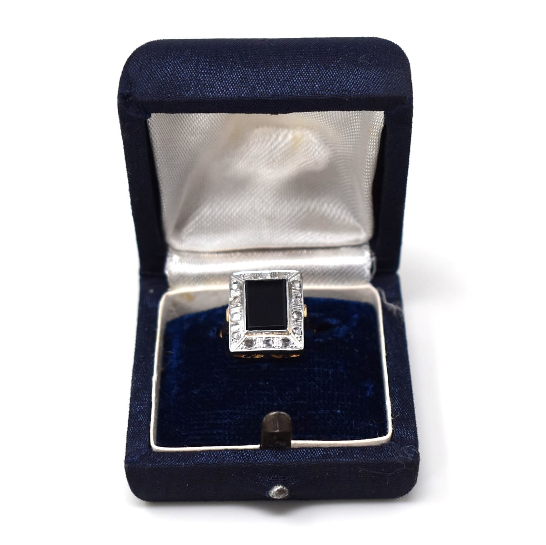 Art Deco 14K gold, diamond and gem cocktail ring (1 of 8)