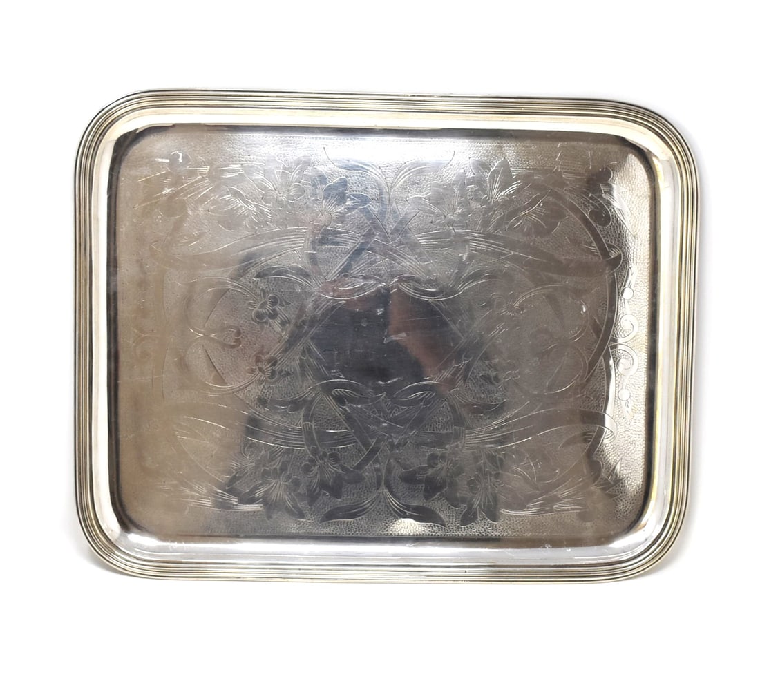 Large CHRISTOFLE Art Nouveau silverplate tray (1 of 8)