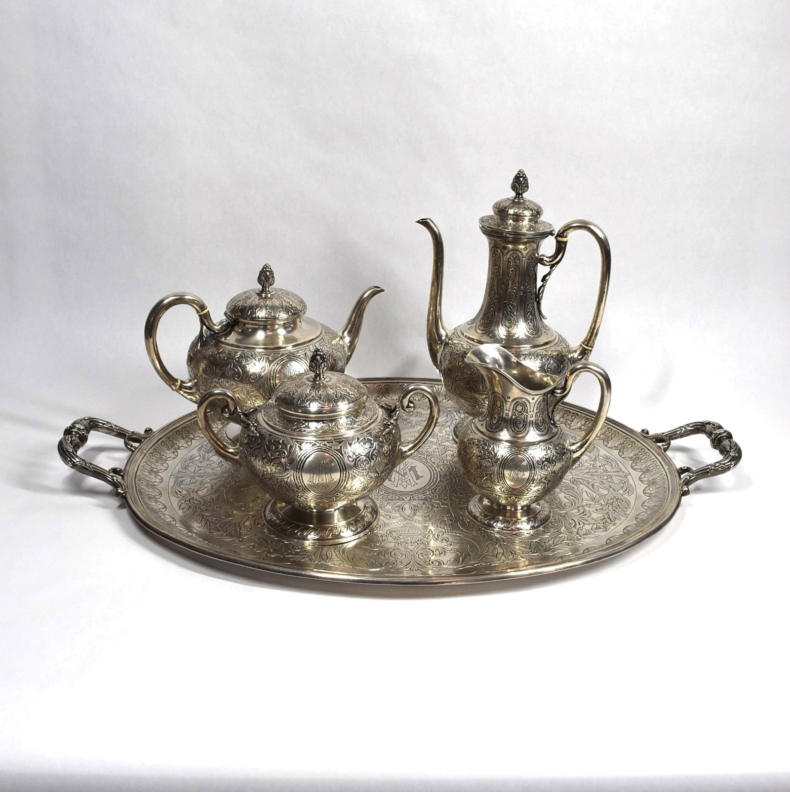 Antique EDMOND TETARD sterling silver/coffee tea set (1 of 20)