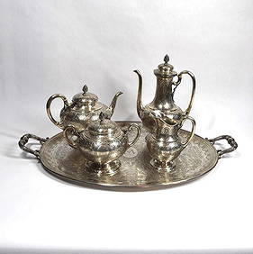 Antique EDMOND TETARD sterling silver/coffee tea set (1 of 20)