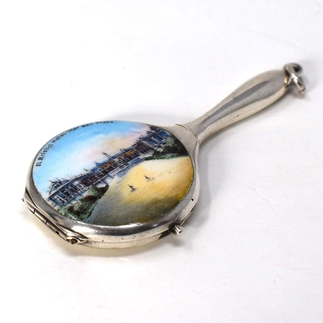 Sterling silver and enamel vanity with Argentinian scene: Bristol Hotel (1 of 11)