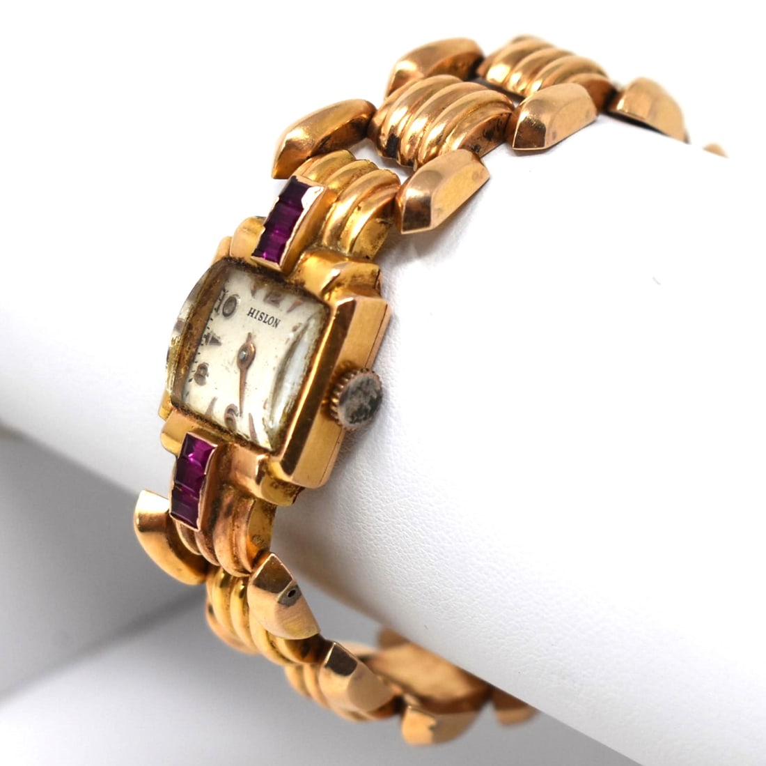 Vintage 1940's/1950's 18K rose gold ladies bracelet wristwatch (1 of 14)