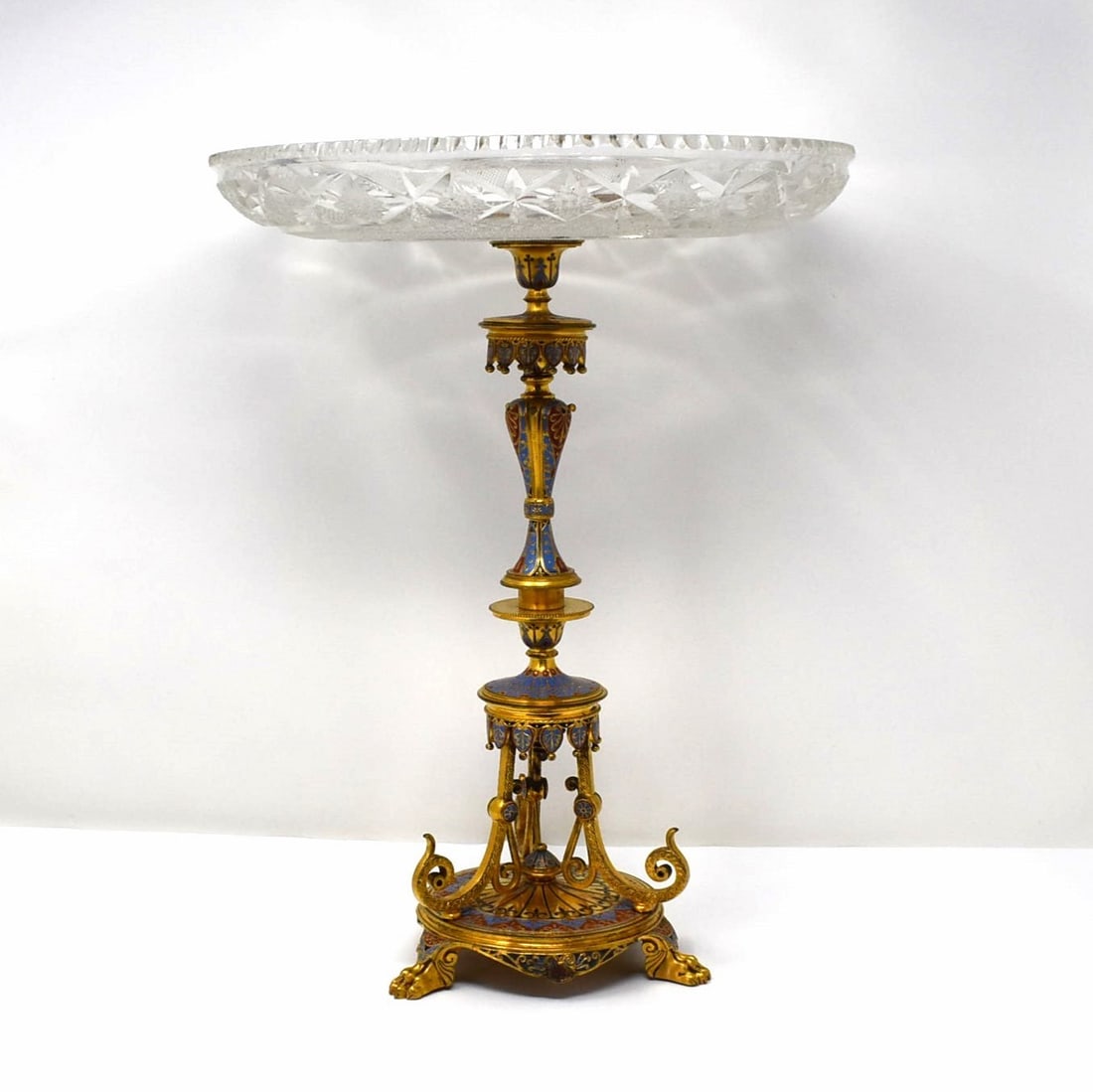 Rare Gilt electroplated and champleve enamel bronze tazza, Elkington and Co., 1873 (1 of 16)