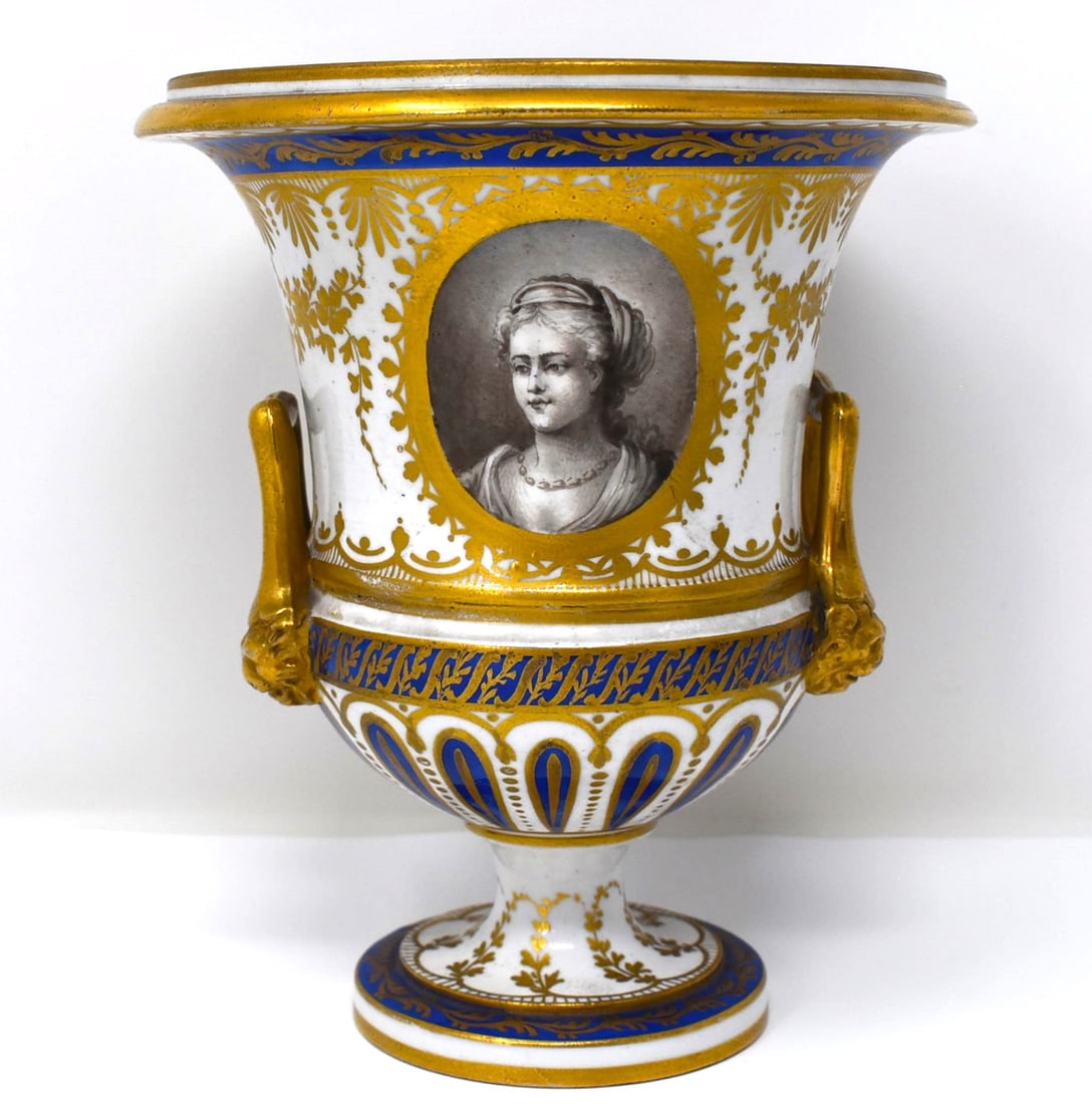 Antique porcelain hand-painted urn vase (1 of 15)