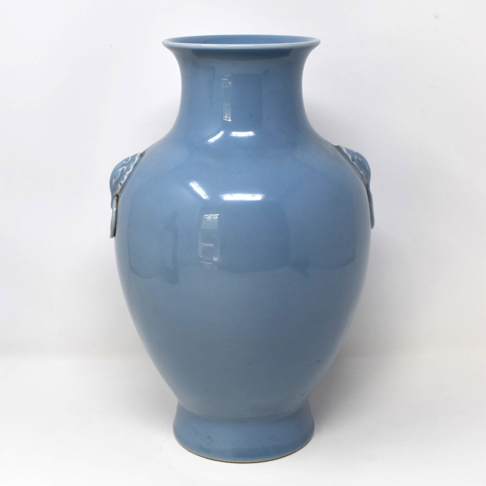 A chinese sky blue glazed porcelain baluster vase (1 of 16)