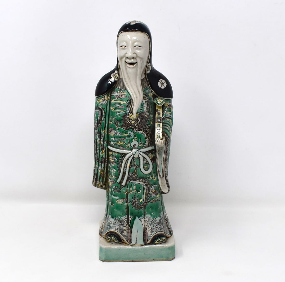 A Chinese famille verte porcelain figure of an Immortal (1 of 13)