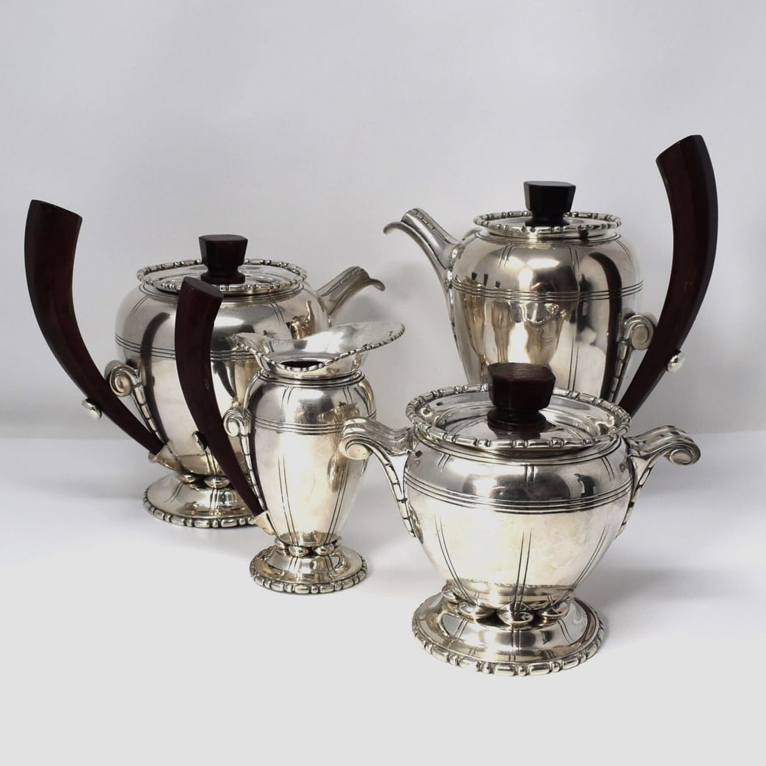 French Art Deco 4-piece tea & coffee set by Durousseau & Raynaud (1 of 17)