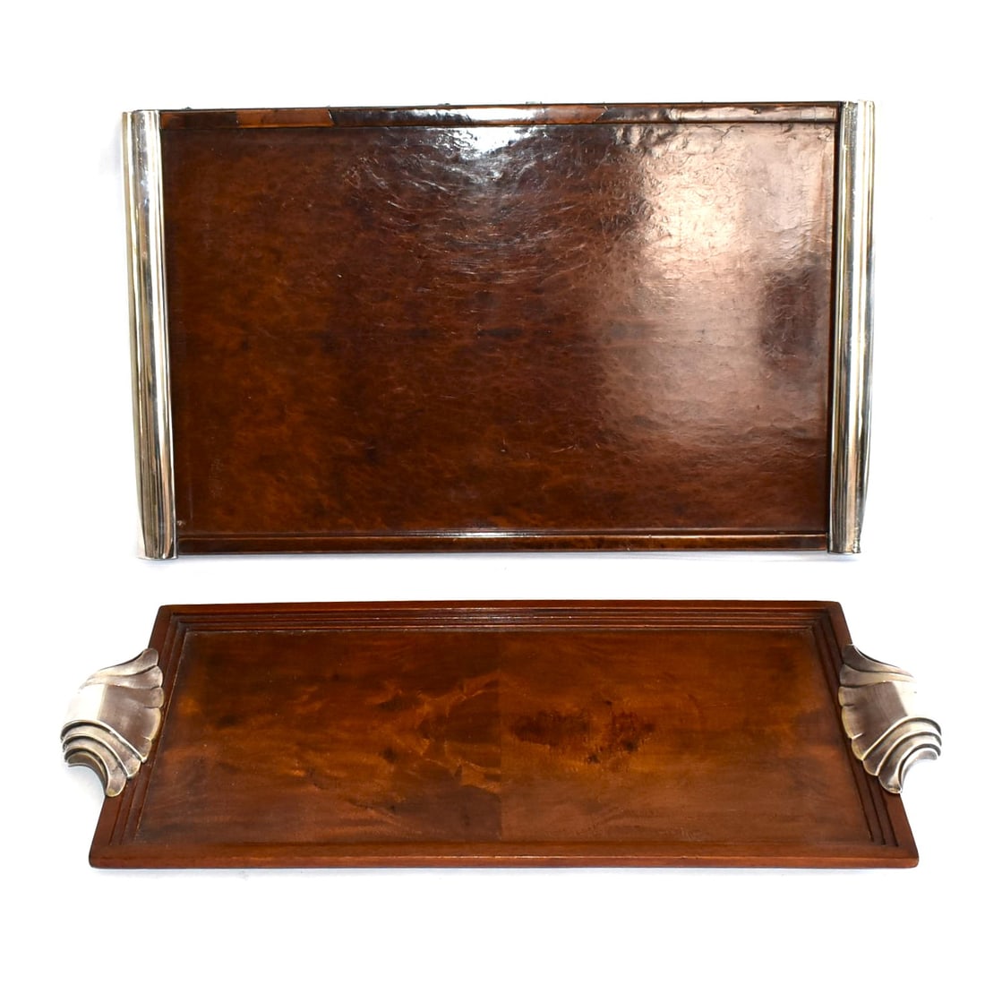 Two French Art Deco trays, one silver mounted (1 of 12)