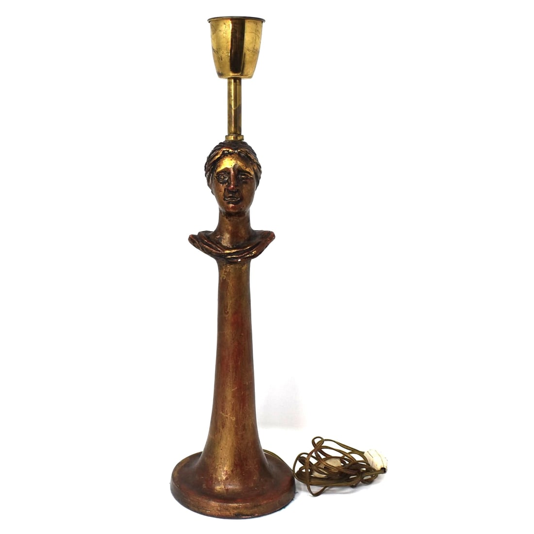 A Giacometti style gilt plaster "Tete de femme " lamp (1 of 12)