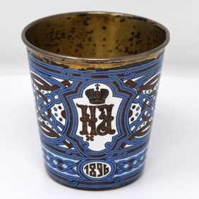 Antip KUZMICHEV Russian silver and enamel cup made for Tiffany & Co.