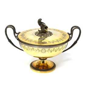 French Empire silver-gilt two-handled bowl and cover, Jacques-Henri Fauconnier, Paris, 1797-1809