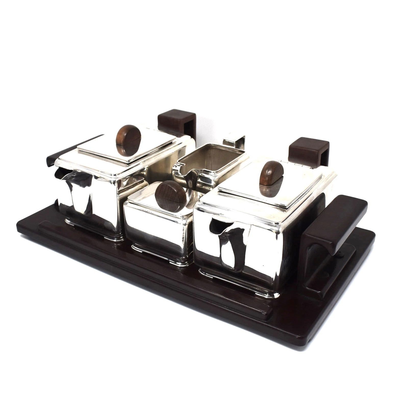 A rare Harold Stabler English Art deco sterling silver and bakelite tea set (1 of 20)