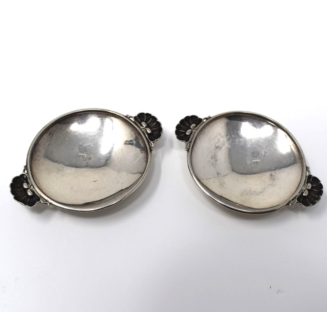 Pair of Danish Georg Jensen sterling silver salt cellars (1 of 5)