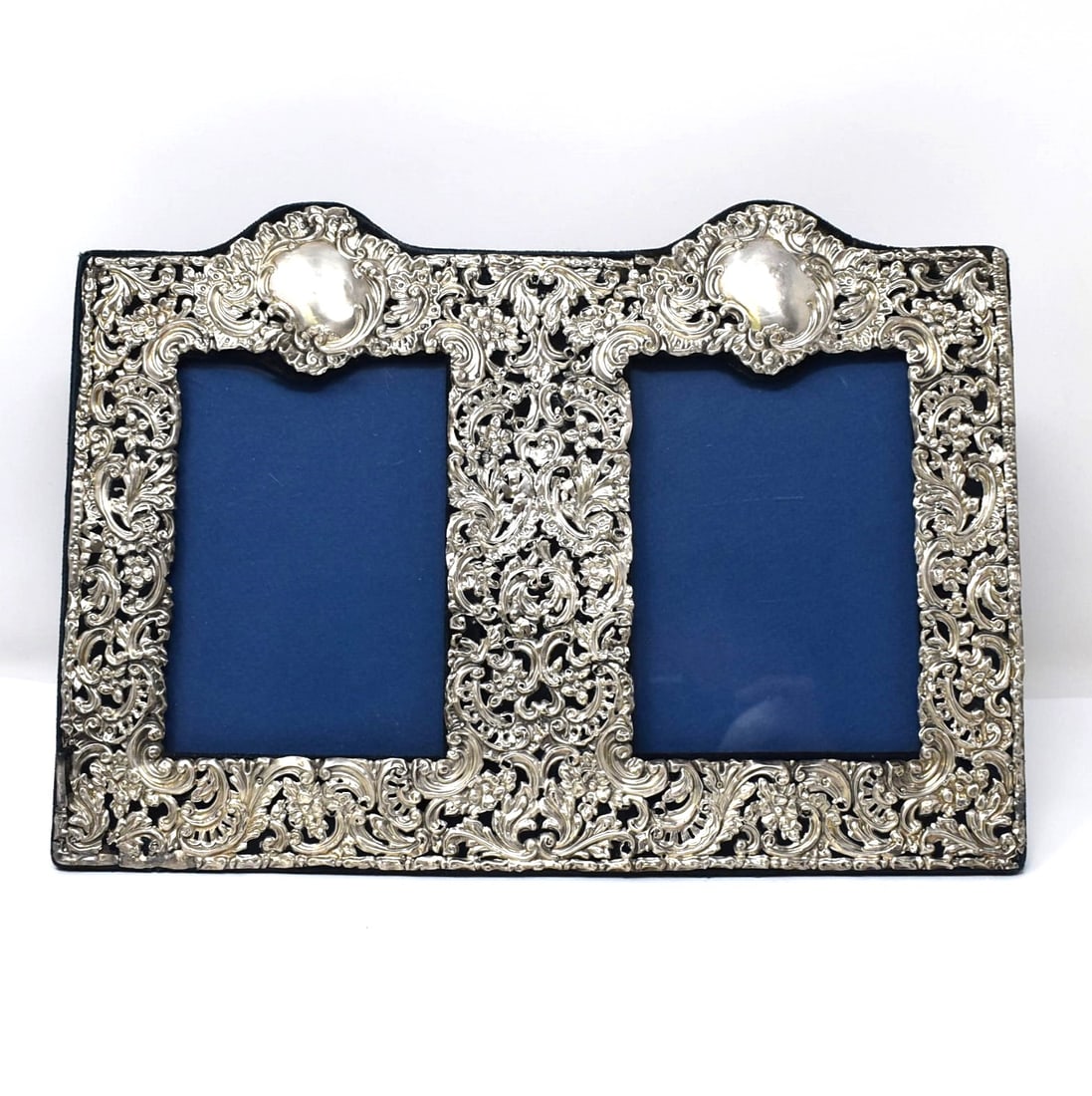 English sterling silver mounted double photo frame (1 of 9)