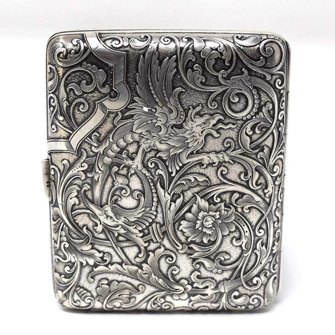 GEORGE ADAM SCHEID Austrian silver cigarette case with griffon (1 of 20)