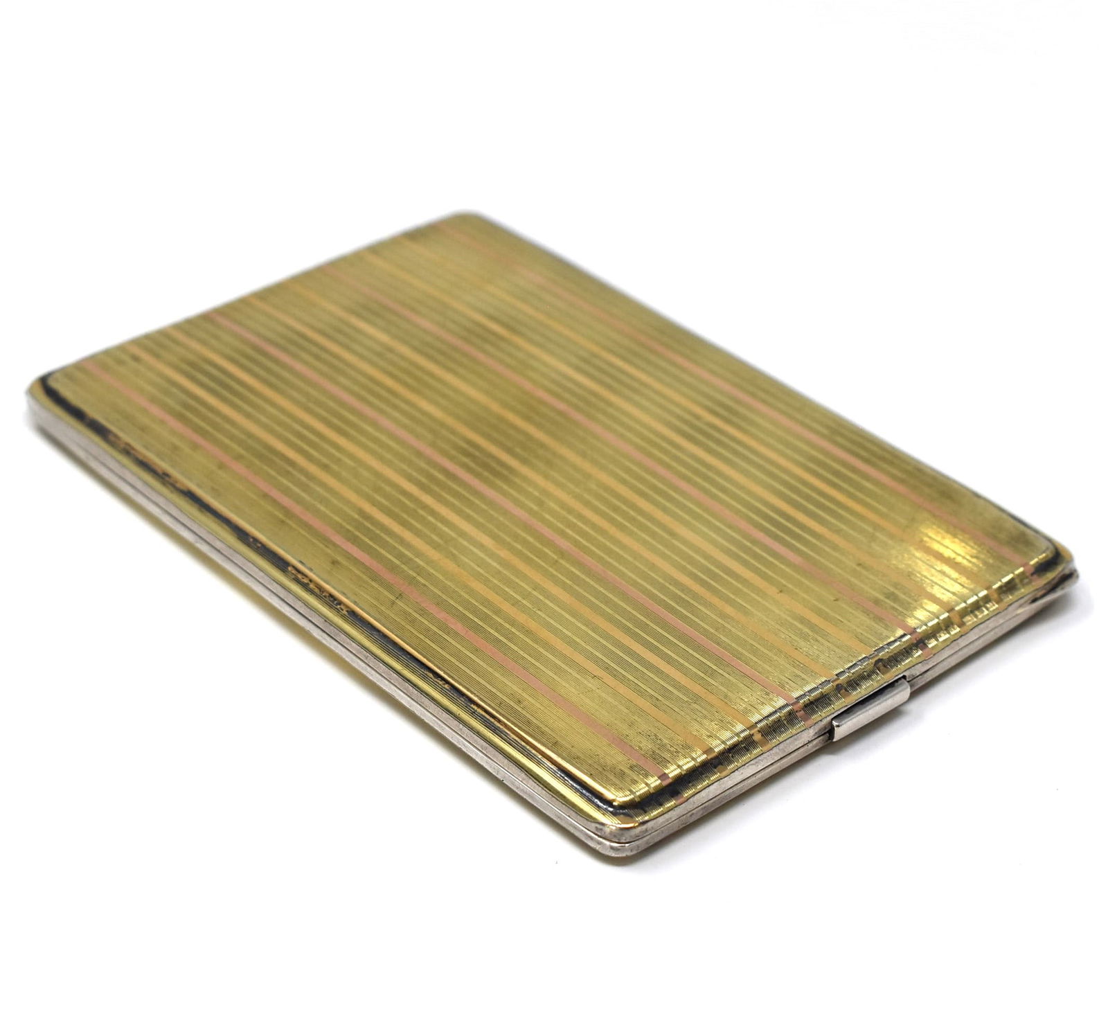 Art Deco sterling silver and silver gilt cigarette case (1 of 12)