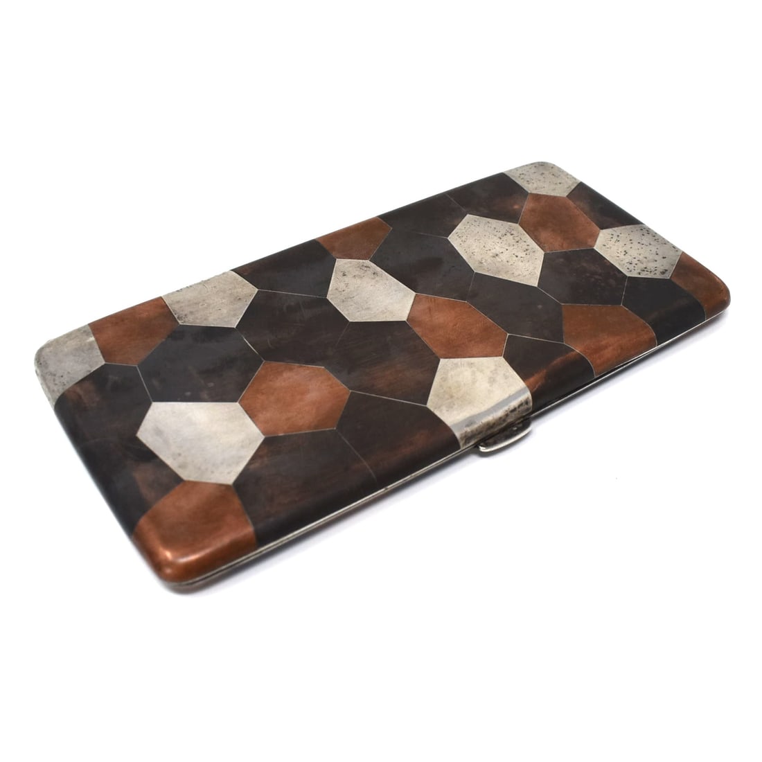 An unusual Japanese (?) Art Deco mixed metal sterling silver cigarette case (1 of 17)