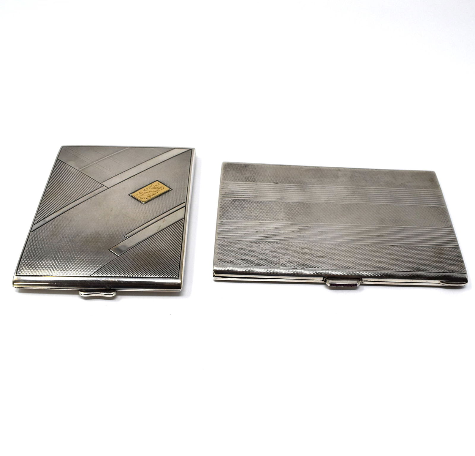 Two Art Deco period .800 silver cigarette cases (1 of 13)