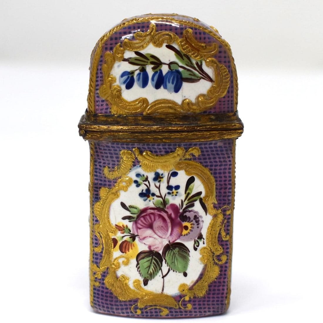 Antique French Limoges porcelain scent bottle case (1 of 9)