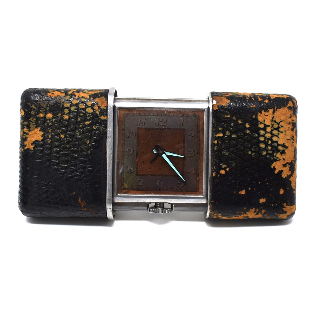 Art Deco Movado Ermeto 'The Pullman' travel clock circa 1940 (1 of 13)