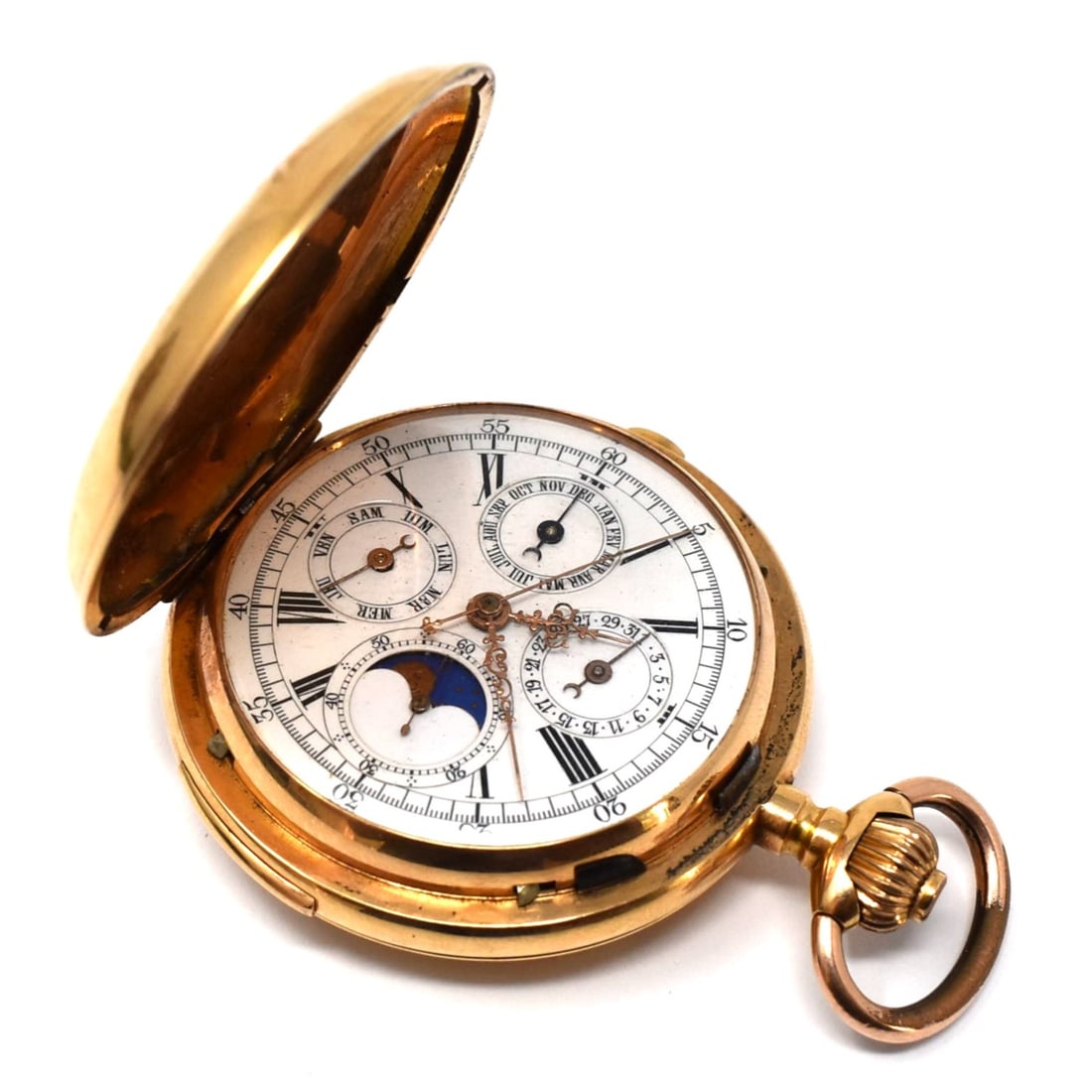 Rare antique DUBOIS & Fils 18 K rose gold hunter case pocket watch (1 of 19)