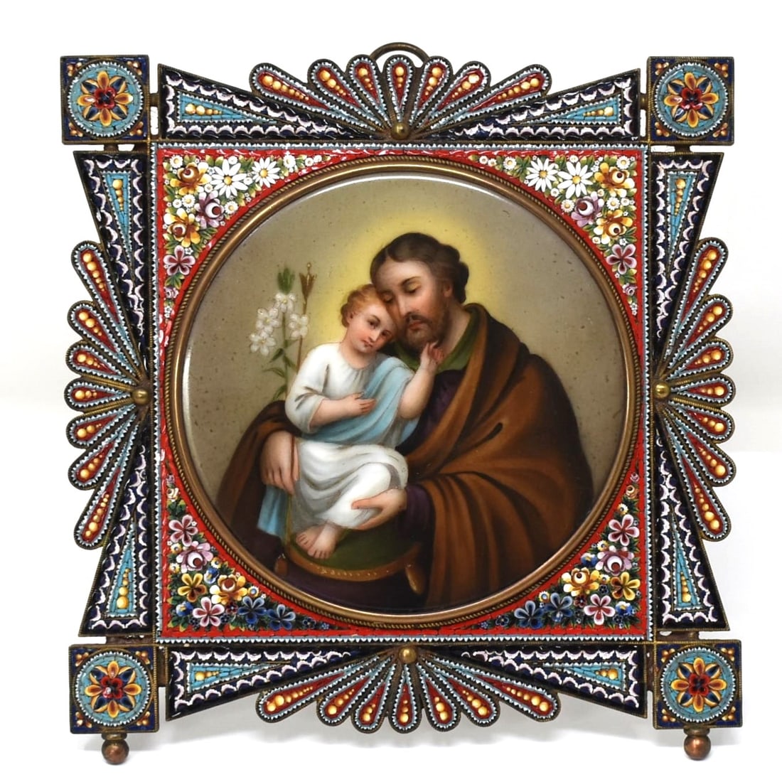 Antique Italian micromosaic frame and religious plaque (1 of 12)