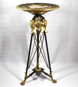 Georges Emile Henri Servant "Athenian" bronze and onyx pedestal table / gueridon circa 1880.