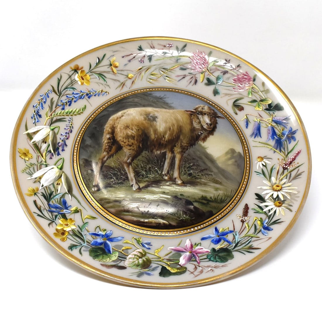 Outstanding antique French opaline glass plate circa 1870 (1 of 13)