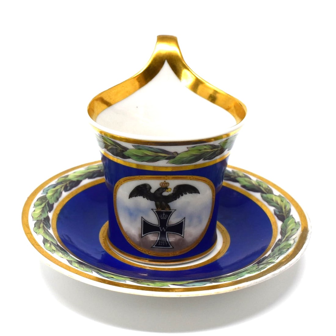 Militaria cup, German, KPM Berlin, 1814, royal blue (1 of 18)