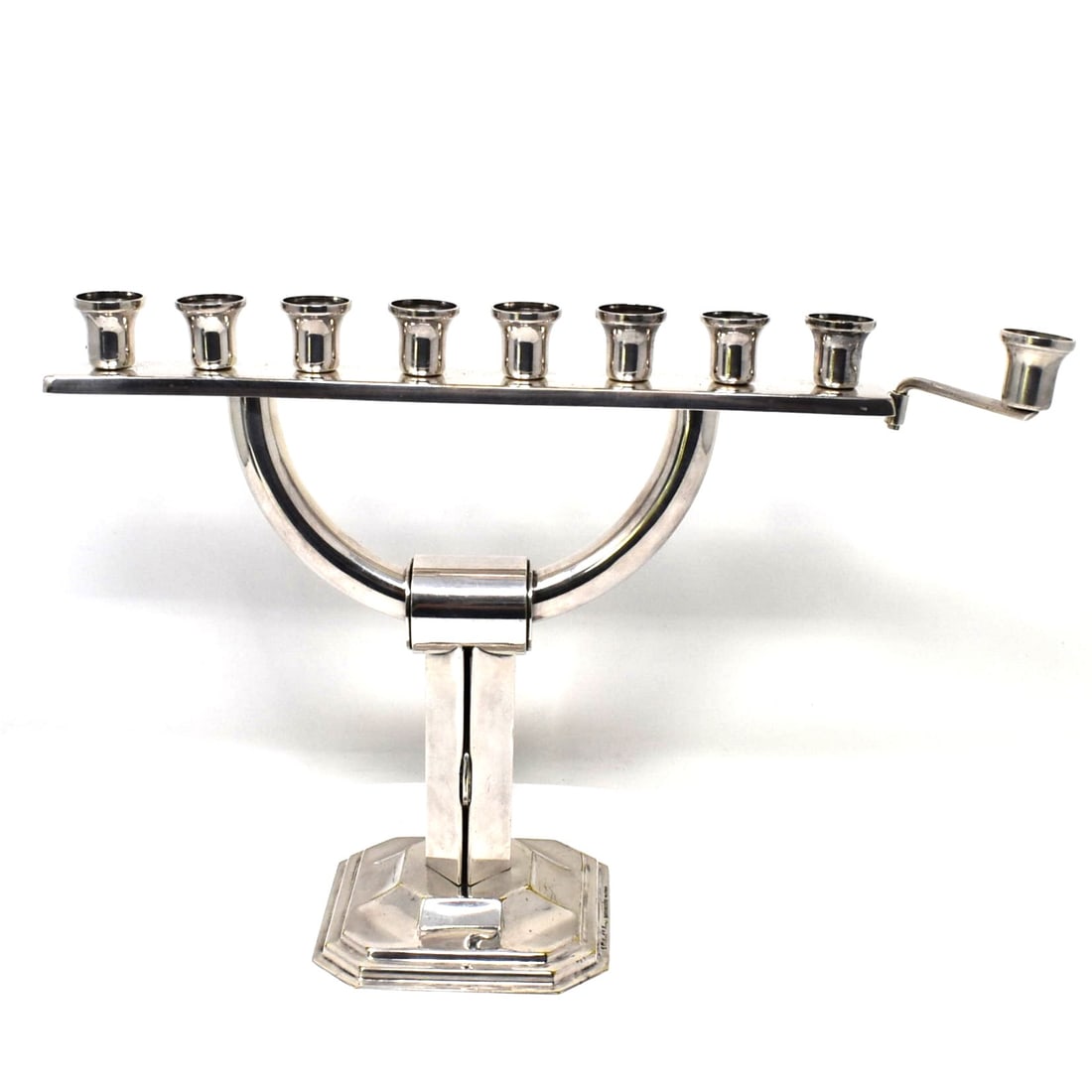 JUDAICA Vintage Art Deco style silverplate Menorah (1 of 14)