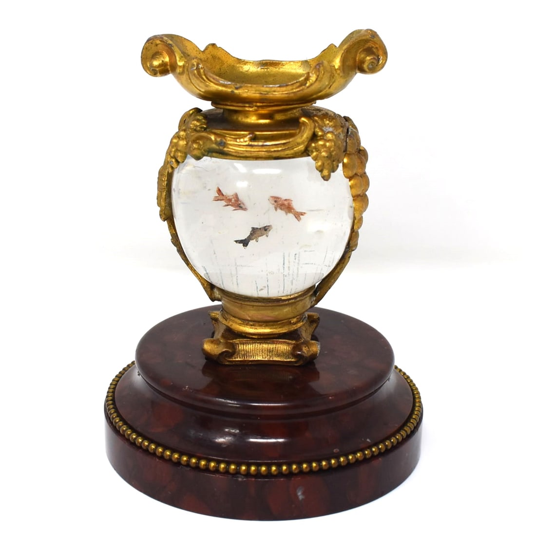 French ormolu mounted rouge marble and aquarium glass lamp base (1 of 11)