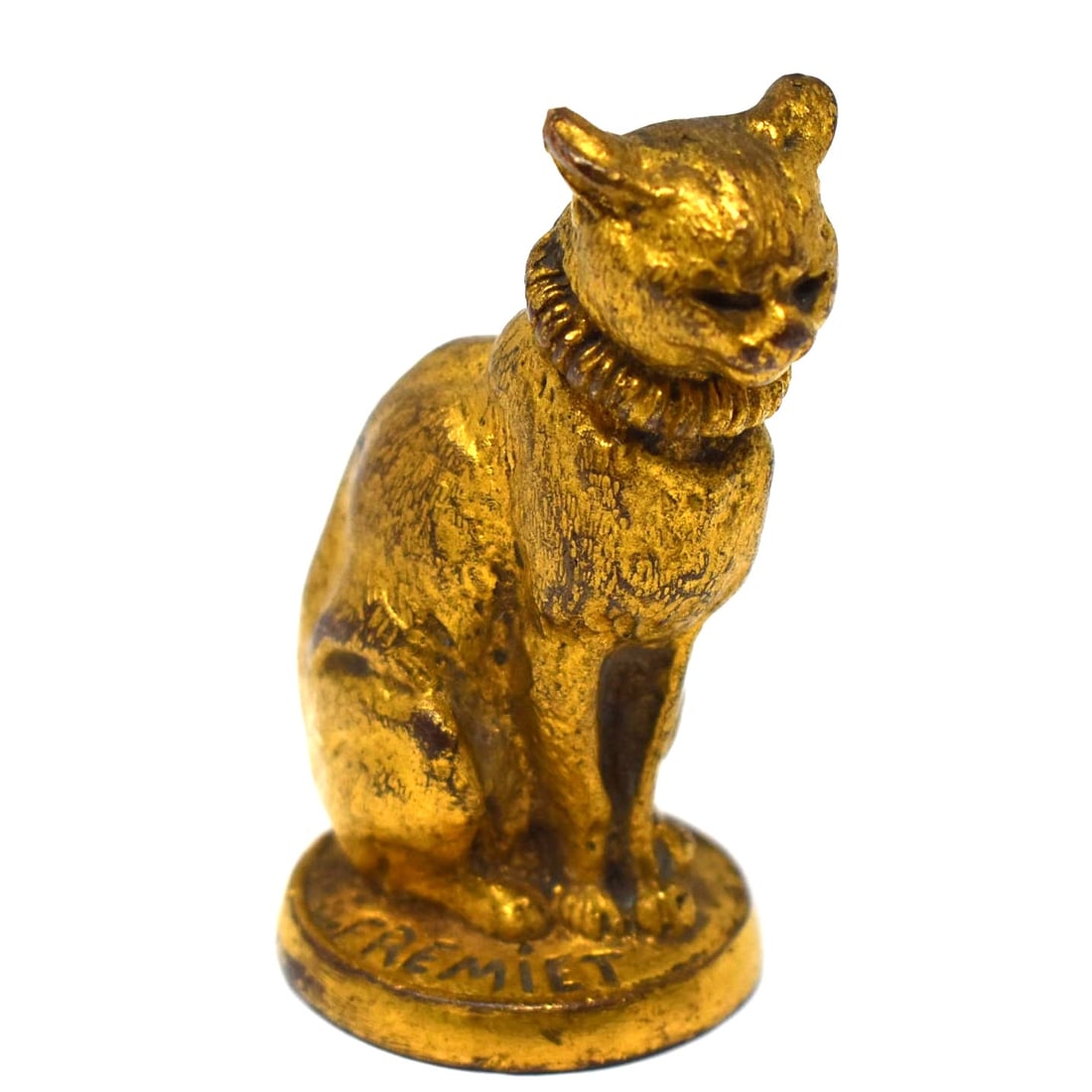 Antique Bronze Cat wax seal signed FREMIET (1 of 9)
