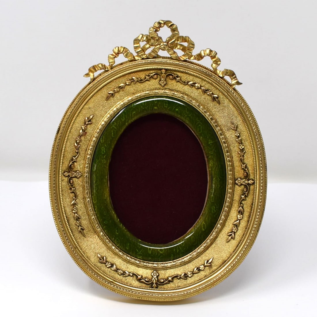 Antique French gilt brass and enamel frame (1 of 10)