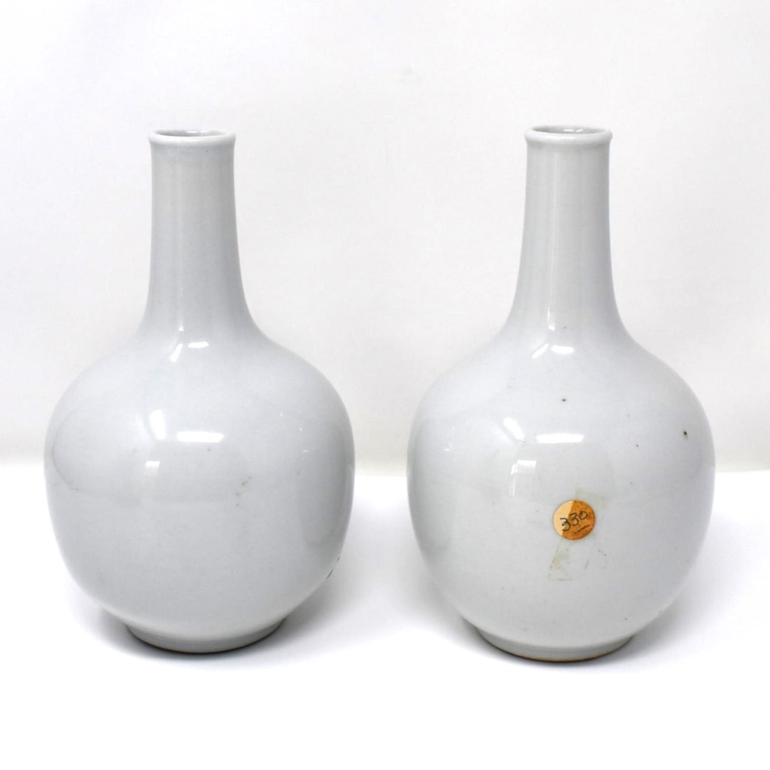 Pair of Chinese white glazed porcelain bottle vases (1 of 16)
