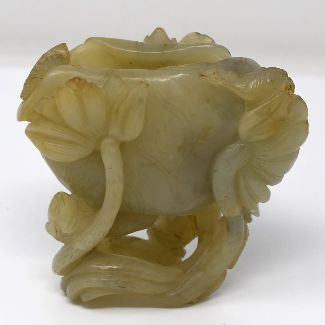 Chinese celadon jade lotus form brush washer (1 of 19)