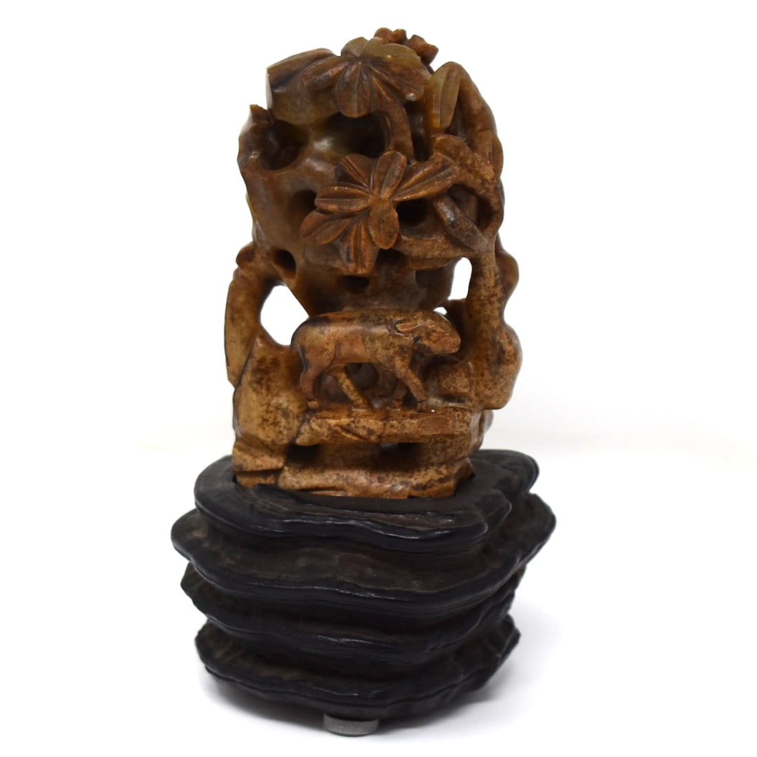 A Chinese mottled jade mountain with cow and rabbit (1 of 17)