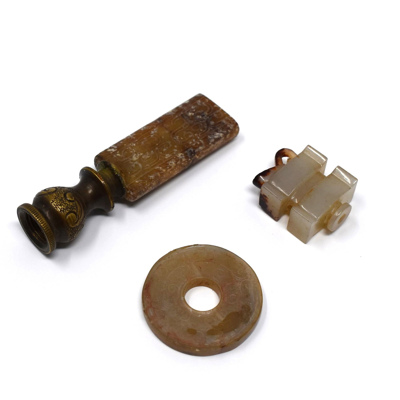 Grouping of three small Chinese stone carvings (1 of 17)