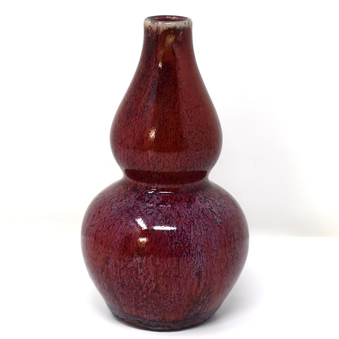 A Chinese flambe-glazed double gourd vase (1 of 17)