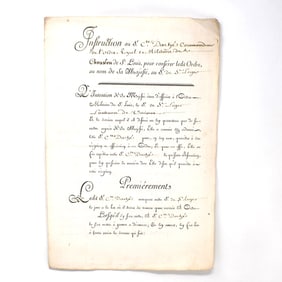 Louis XV King of France signed document/ ordinance on paper, 1760