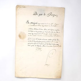 Louis XV King of France signed document/ ordinance on paper/ Duplicata 1760