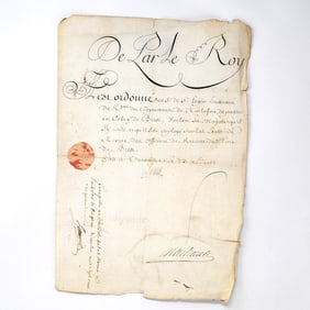 Louis XV King of France signed document/ ordinance on paper, 1756