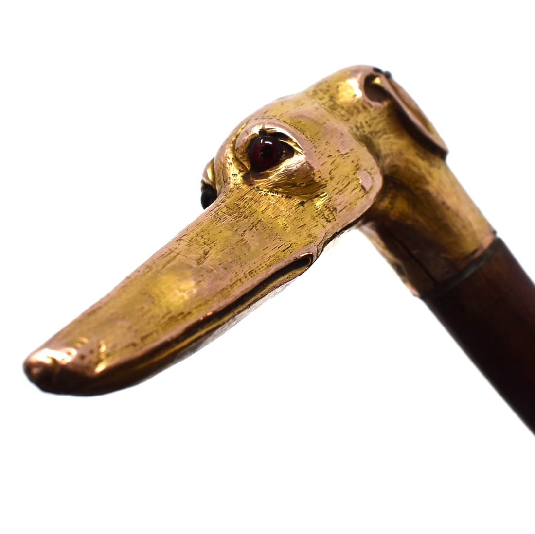 Antique GOLD Greyhound figural walking cane (1 of 20)