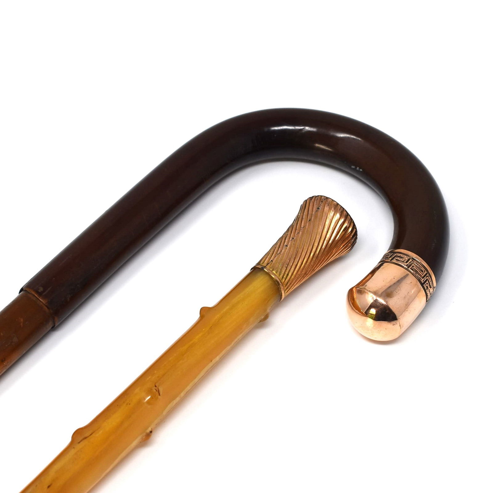 Two antique Gold plated canes/ walking sticks (1 of 15)