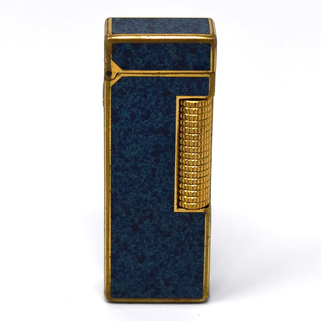 DUNHILL Gold Plated Blue Marble Lacquer Lighter (1 of 9)