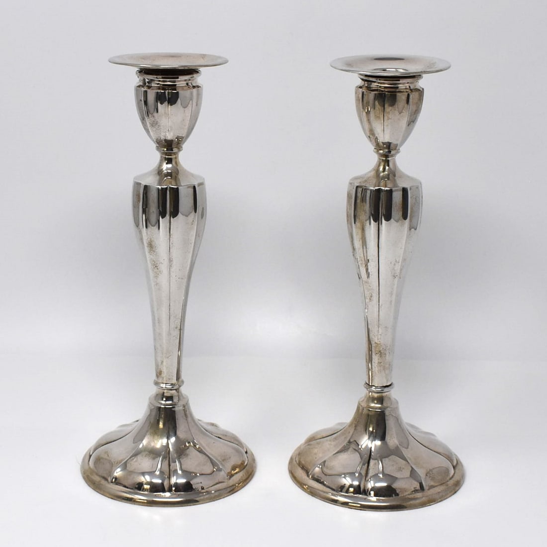 A pair of German 800 silver candlesticks (1 of 13)
