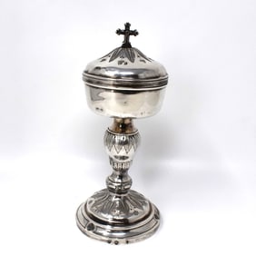 An antique French early 19th cent. Sterling silver Ciborium