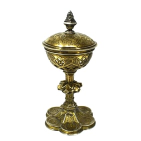 An antique French solid gilt-silver ciborium