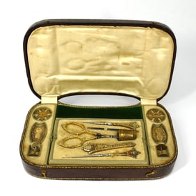 Antique French silver-gilt sewing kit/ necessaire