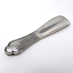 Antique French solid sterling silver shoe horn